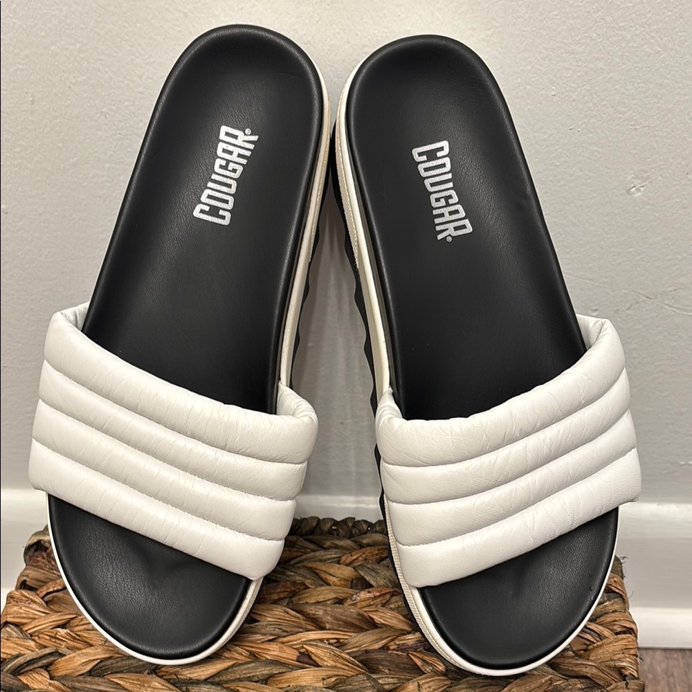 Cougar Women's White Slide Sandals
